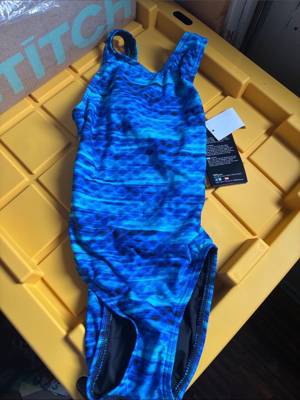 TYR Blue Wave Geo-Print Women's One-Piece Swimsuit